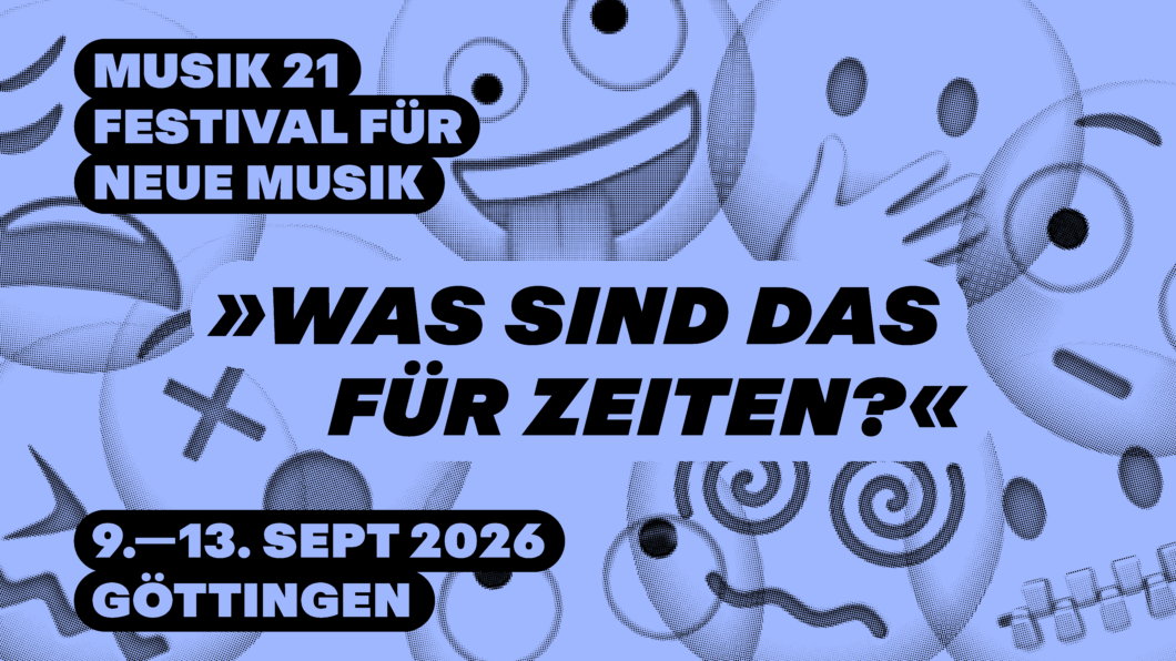 Schrift und Emojis auf blauem Untergrund