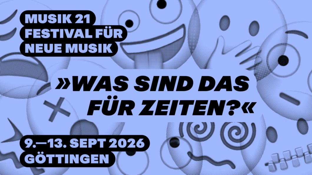 Schrift und Emojis auf blauem Untergrund